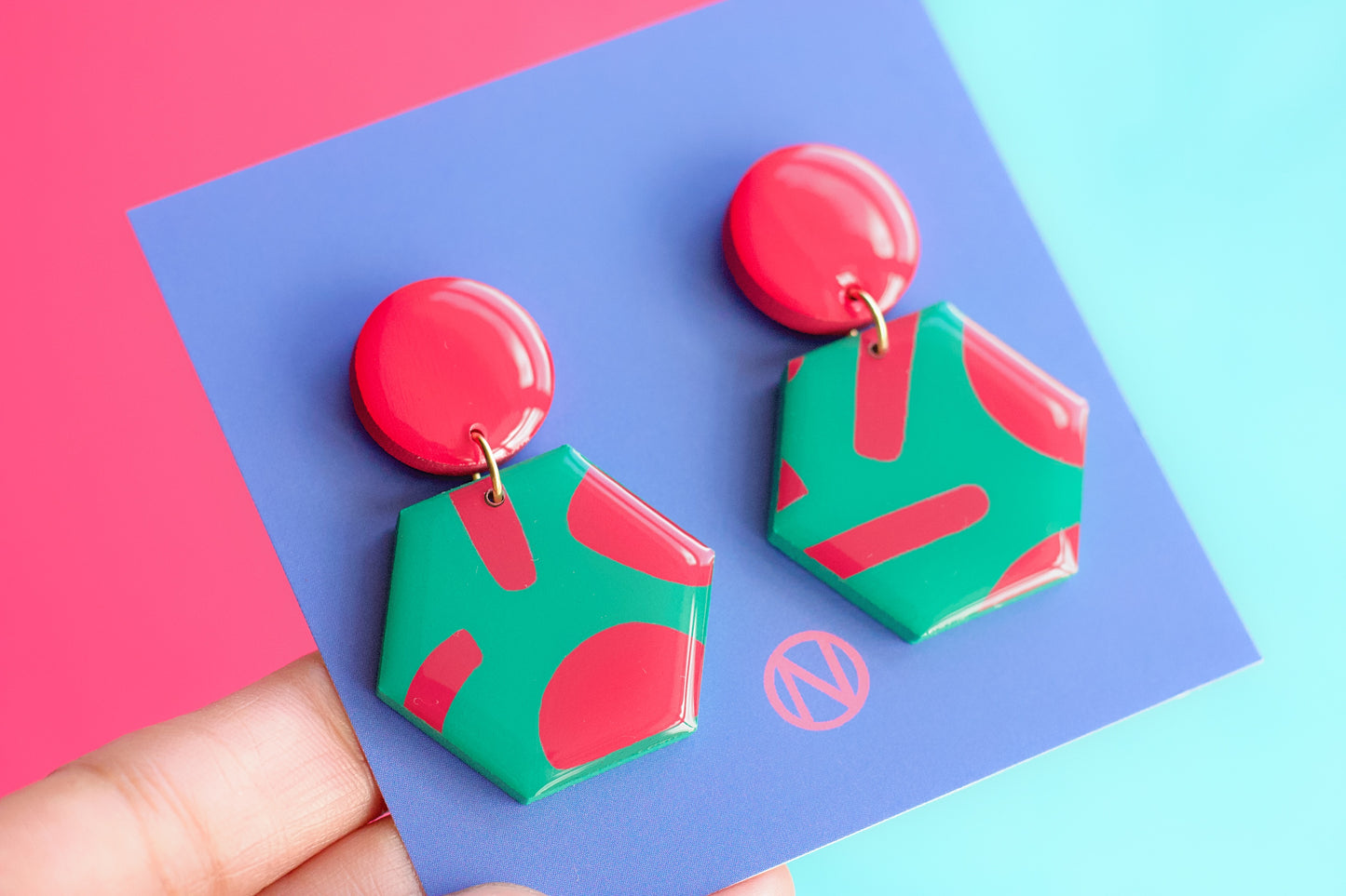 Hexagon Statement Earrings