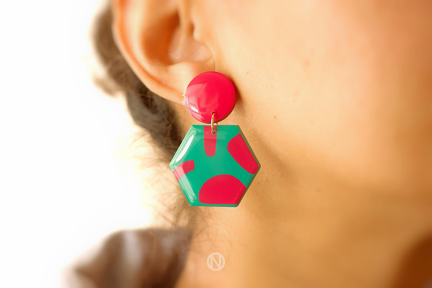 Hexagon Statement Earrings
