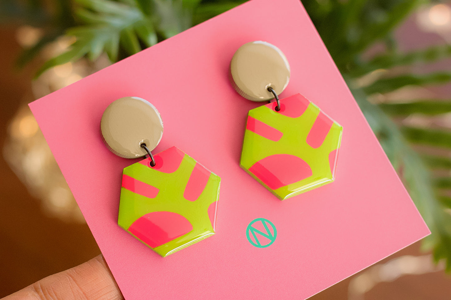 Hexagon Statement Earrings