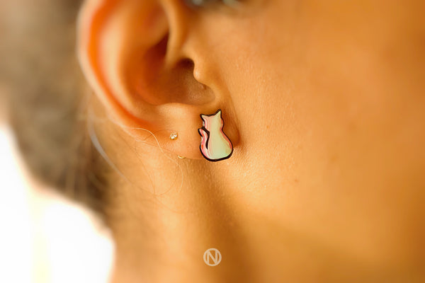 Cat Stud Earrings - Made to Order