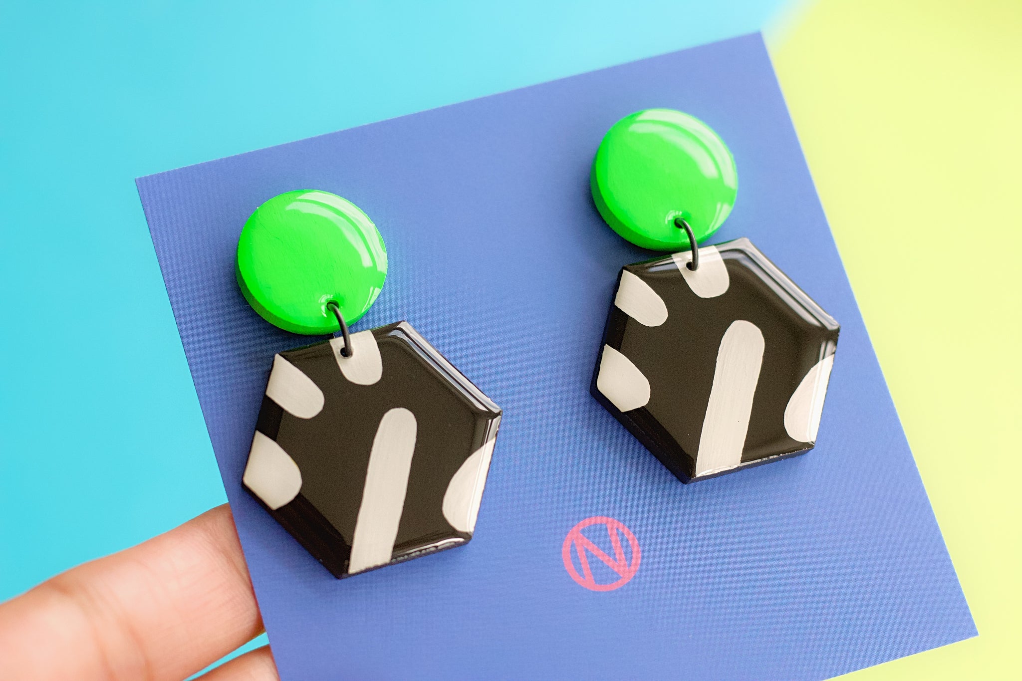 Hexagon Statement Earrings