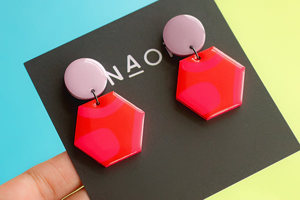 Hexagon Statement Earrings