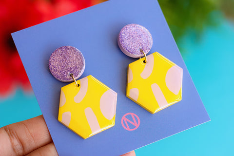 Hexagon Statement Earrings