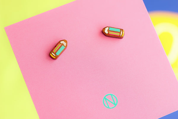 Pencil Stud Earrings