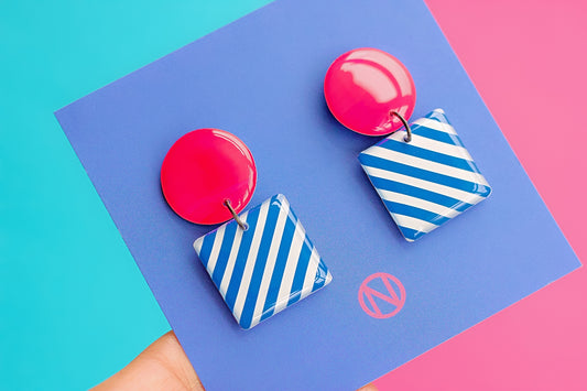 Stripes Mini Statement Earrings (Seconds)