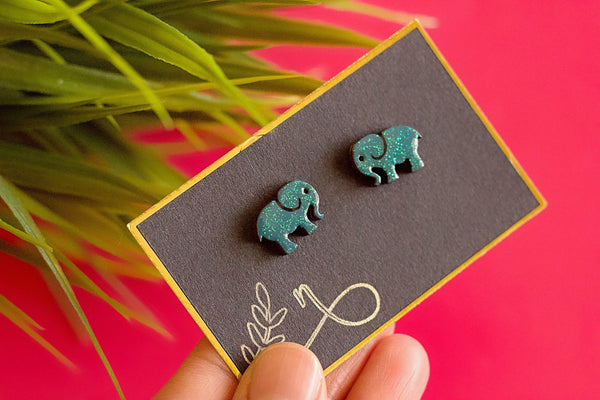 Elephant Stud Earrings and Pin Brooch Naoi