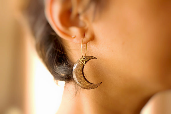 Moon Pendant Earrings Naoi